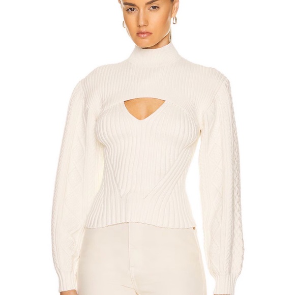 Jonathan Simkhai Sweaters - Jonathan Simkhai Elkie Fisherman Cable knit Ivory Turtleneck Sweater